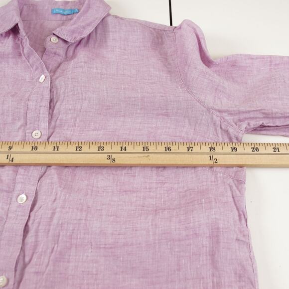 J McLaughlin Linen Long Sleeve Pink 100% Linen Button Shirt Womens Sz S - Picture 3 of 10